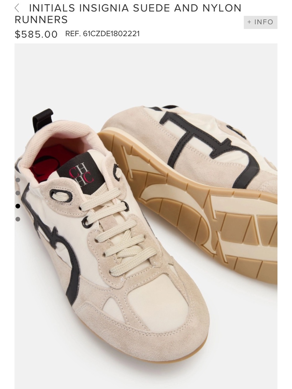 Carolina Herrera INITIALS INSIGNIA SUEDE AND NYLON RUNNERS size 37 women’s